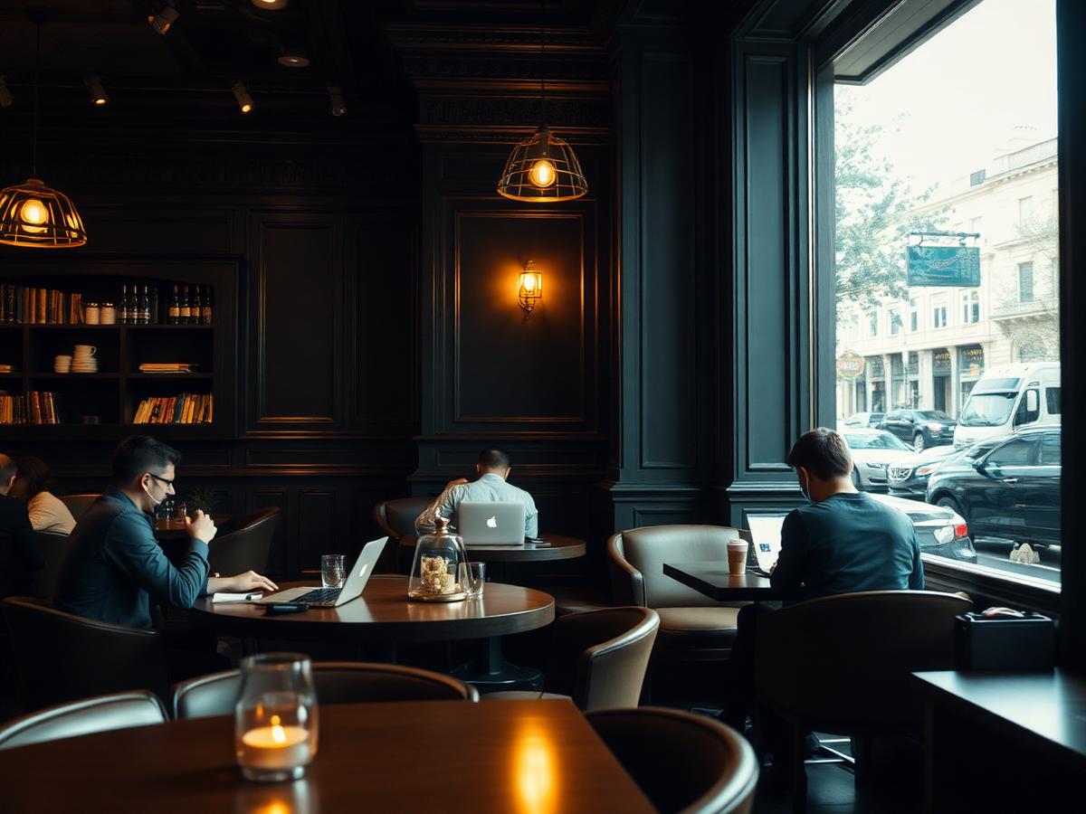 Guests working and relaxing inside AURA